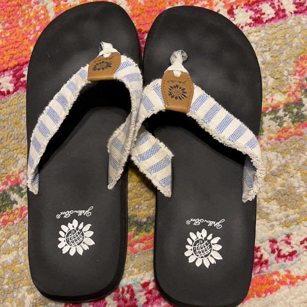 Yellow Box flip-flops